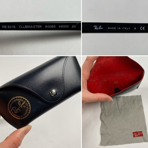 Ray-Ban Clubmasters RB3016 Black/Gold - Picture 9 of 10